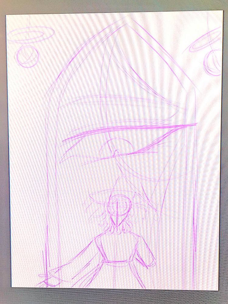Digital sketch of my two oc as part of a video I plan on making. 