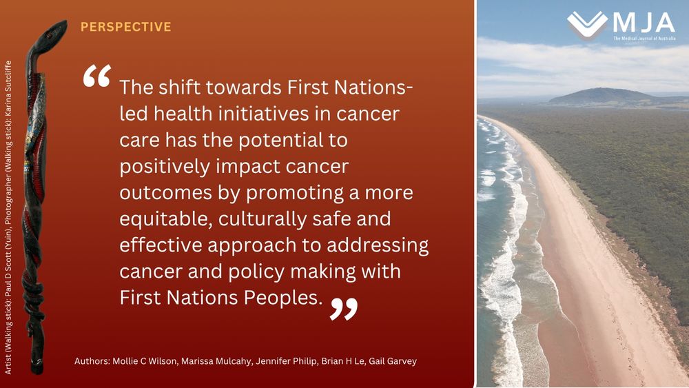 Image plus text from perspective is from Mollie Wilson and colleagues "Core components of a best practice First Nations cancer coordinator role"
https://www.mja.com.au/journal/2025/223/1/core-components-best-practice-first-nations-cancer-coordinator-role