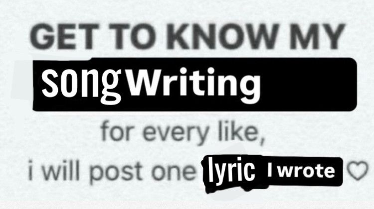 get to know my songwriting. for every like  ill post 1 lyric i wrote :)