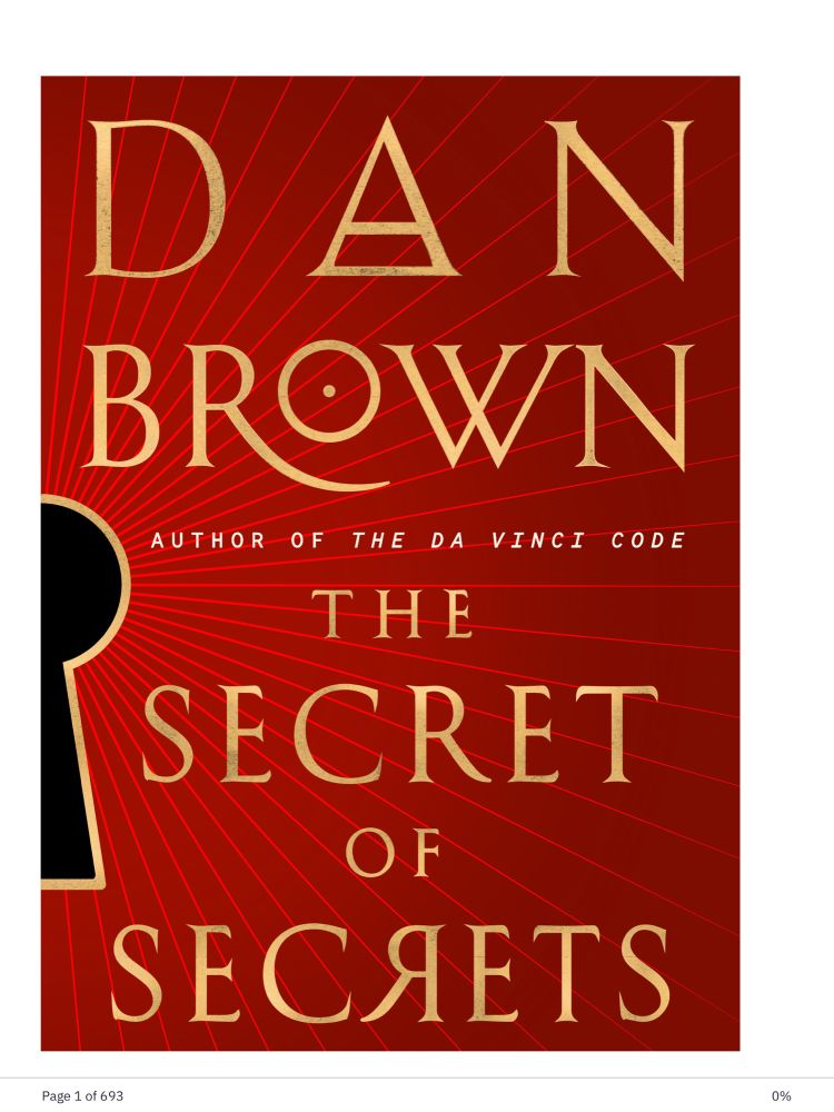 Cover of the novel The Secret of Secrets by Dan Brown. 
