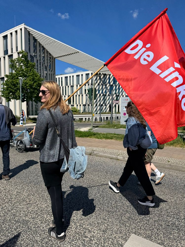 Bundestagsabgeordnete Isabel Vandré mit Flagge