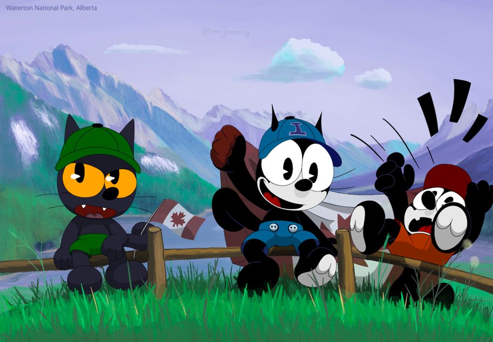 Inky, Winky, and Dinky celebrating Canada Day