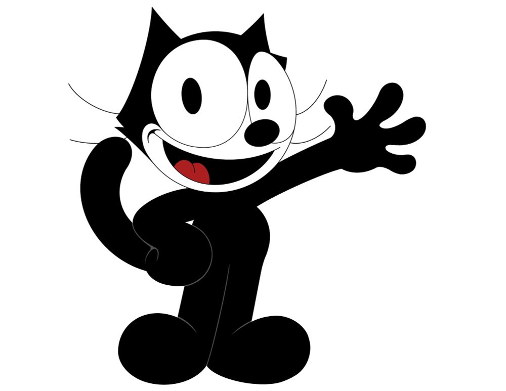 Felix the Cat waving.