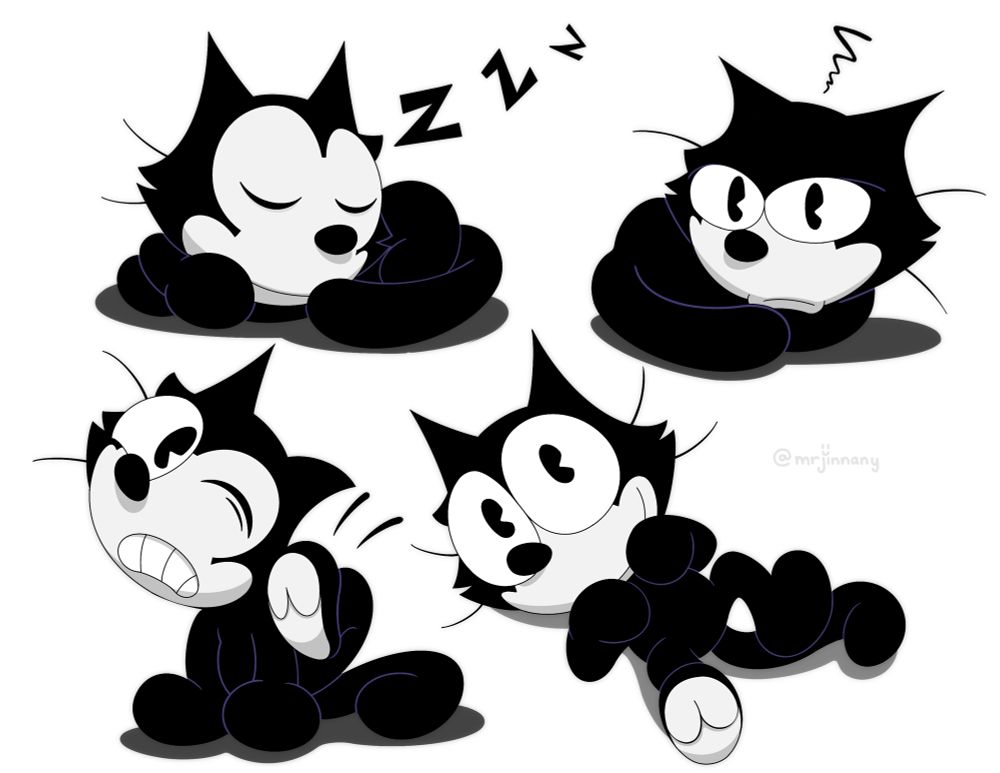 Felix acting like a cat.