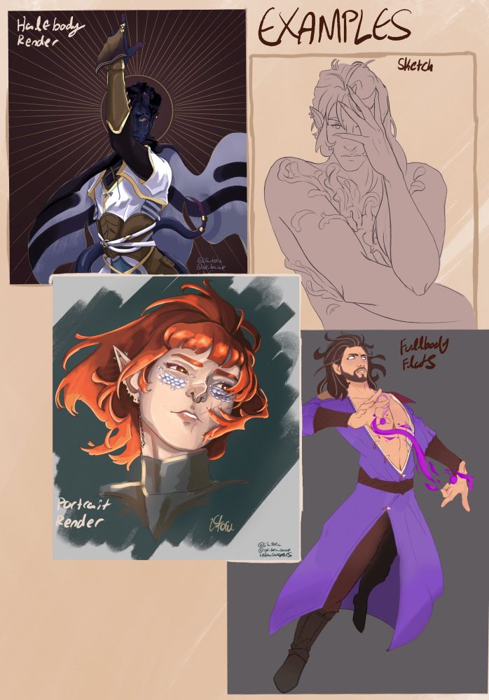 Four digital drawings  