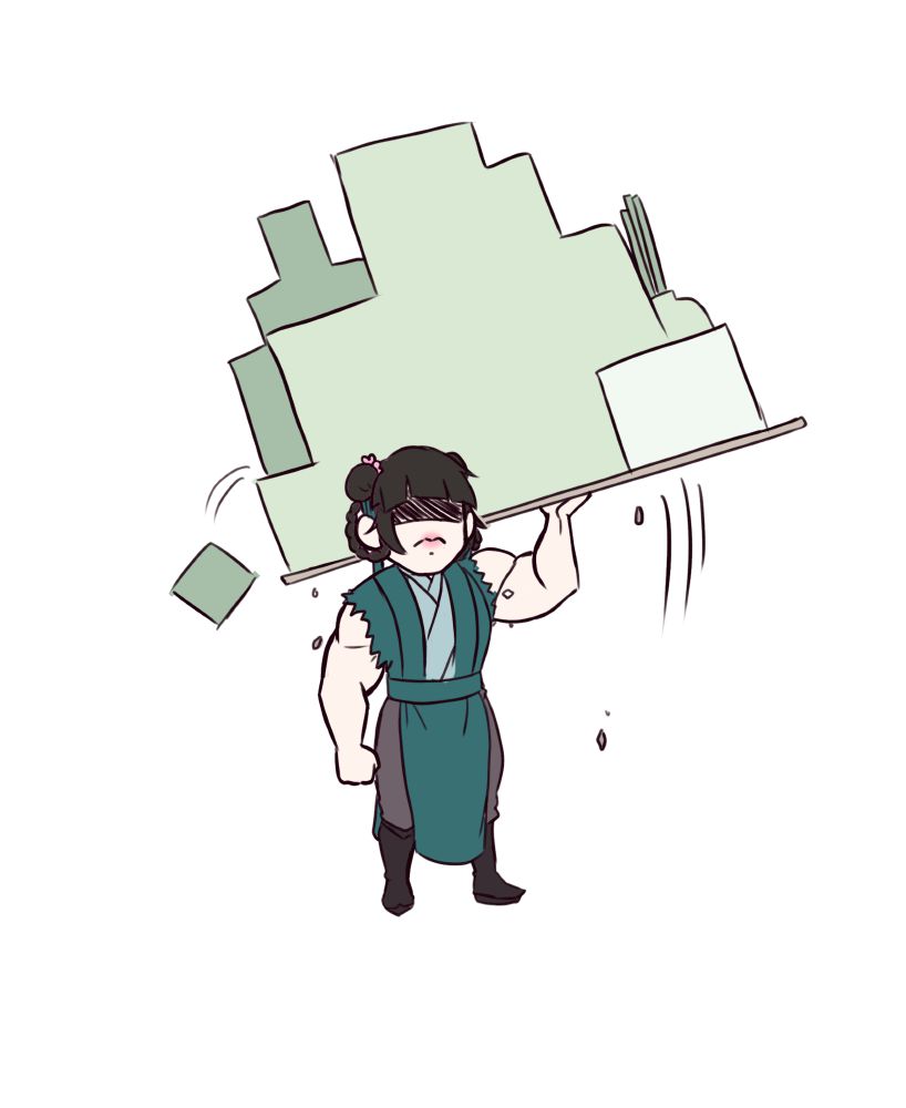 The young ripped female disciple lifts a whole load of items single handedly.