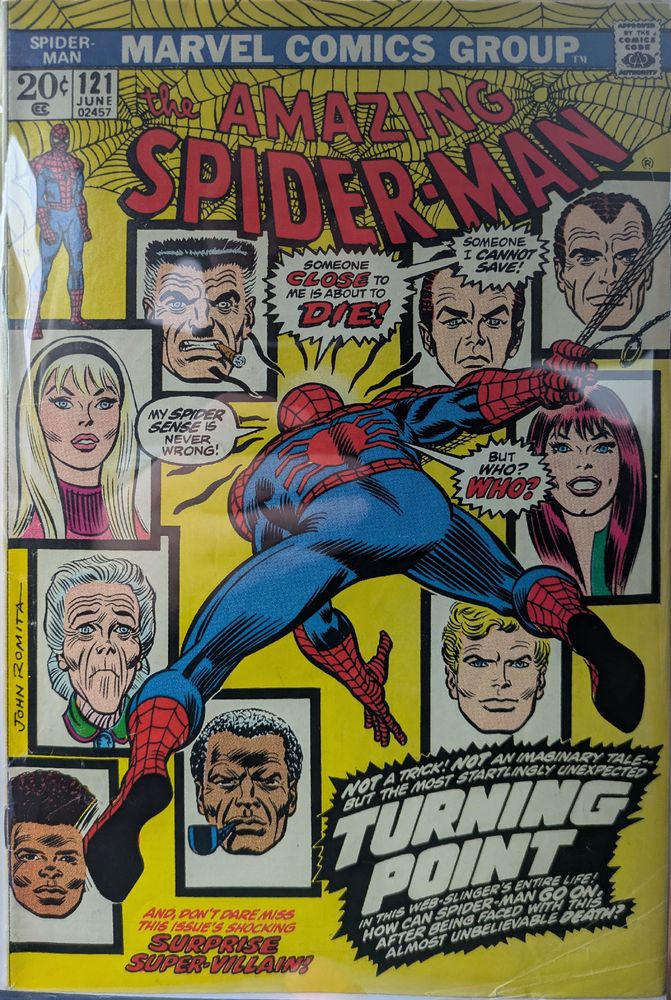 The cover of ASM #121 - the death of Gwen Stacy 