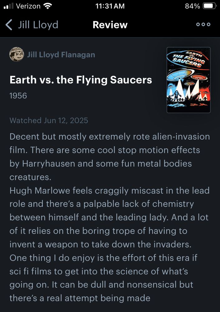 Review of earth vs the flying saucers