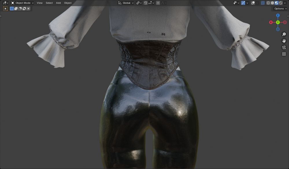 a 3d view of Markiona's outfit from Lies of P: Overture