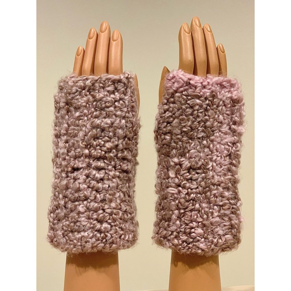 Lilac, Mauve, Light Green: Heavy Silky Handmade Crocheted Fingerless Mittens, Wrist Warmers, Multipurpose Gloves, Washable and Dryable Yarn - Etsy