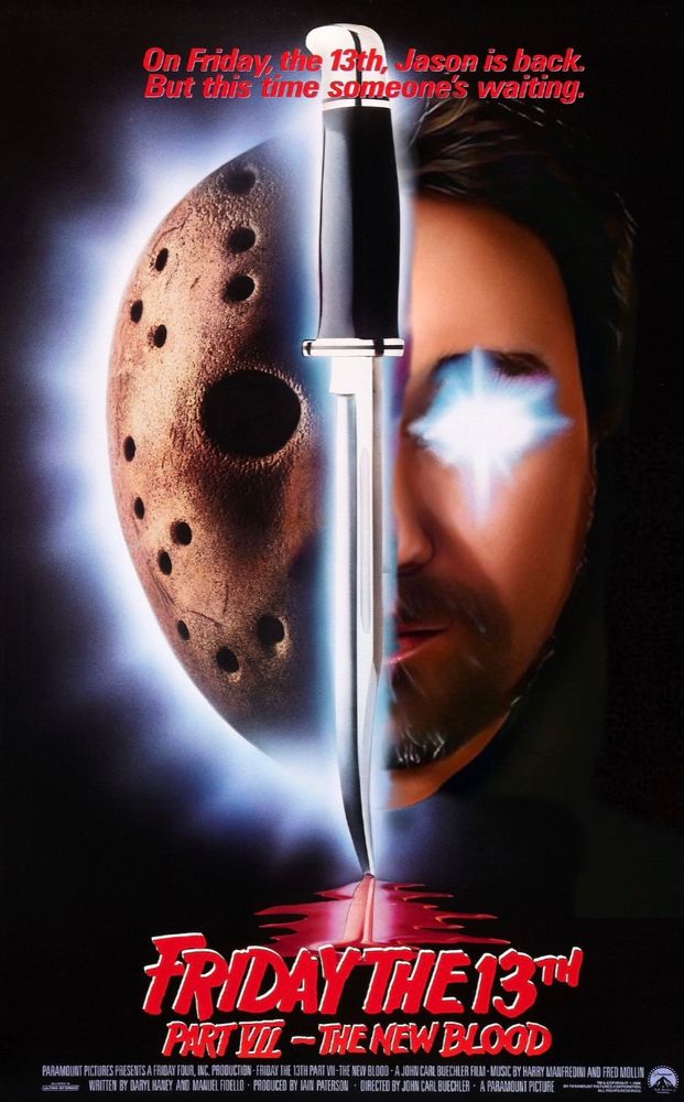 Friday the 13th Part 7: The New Blood poster with KCScreamKween replacing the final girl