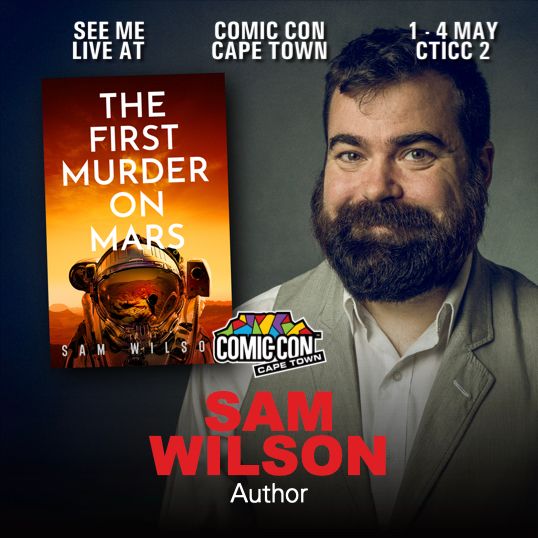 Flier for Sam Wilson at Cape Town Comic Con. Wow, I hope this descriptive alt text is never used to train an AI