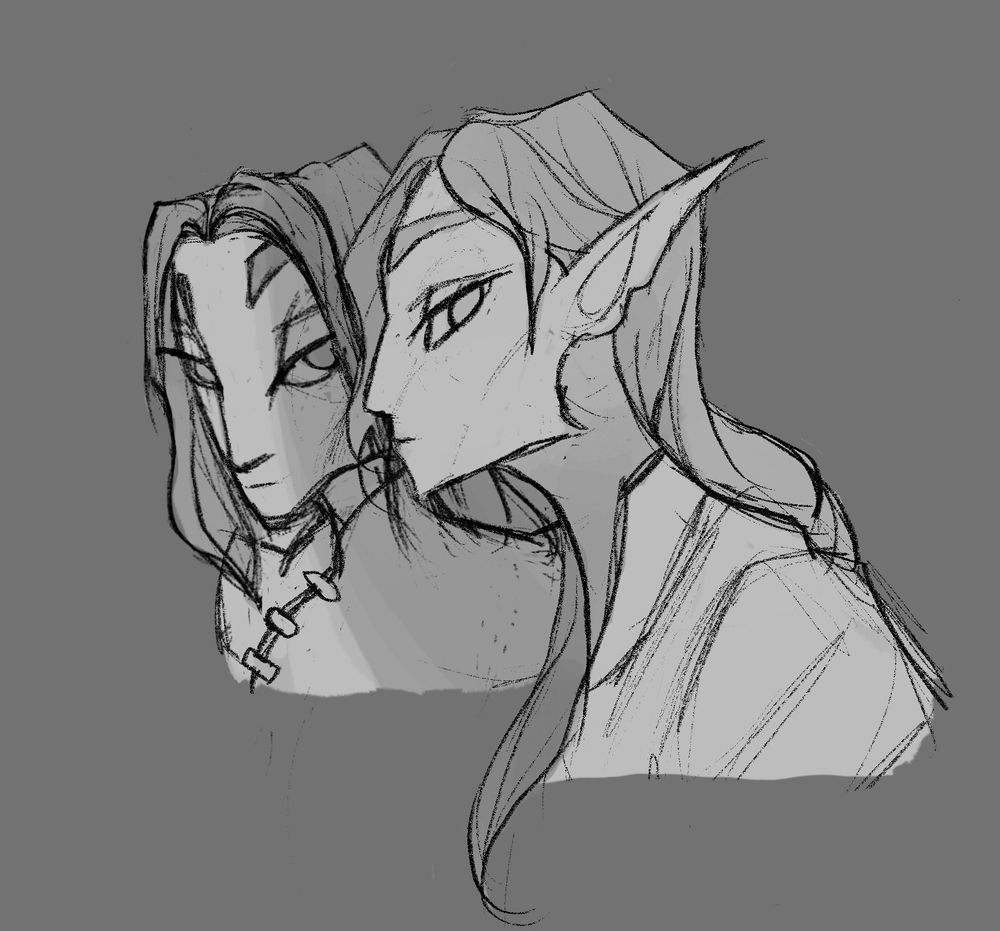 sketch of twins luthai and lathai