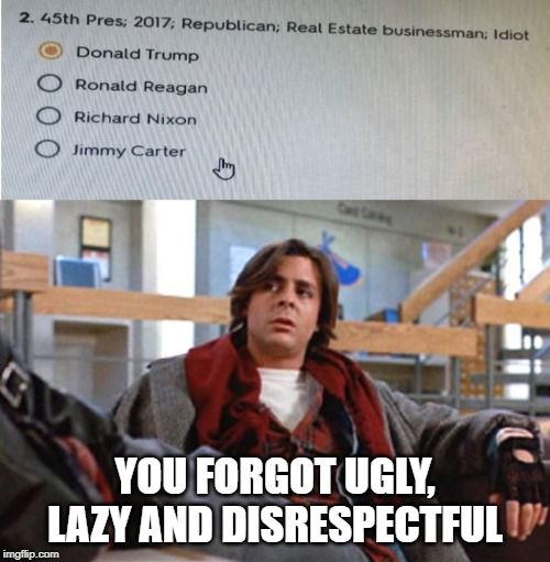 John Bender in the Shermer High School (in Shermer, Ill) library, reminding folks not to leave out important descriptors of the pumpkin spice mango menace.