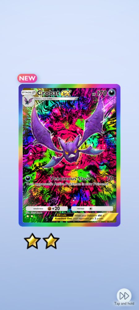 rainbow art crobat ex with bold rainbow background