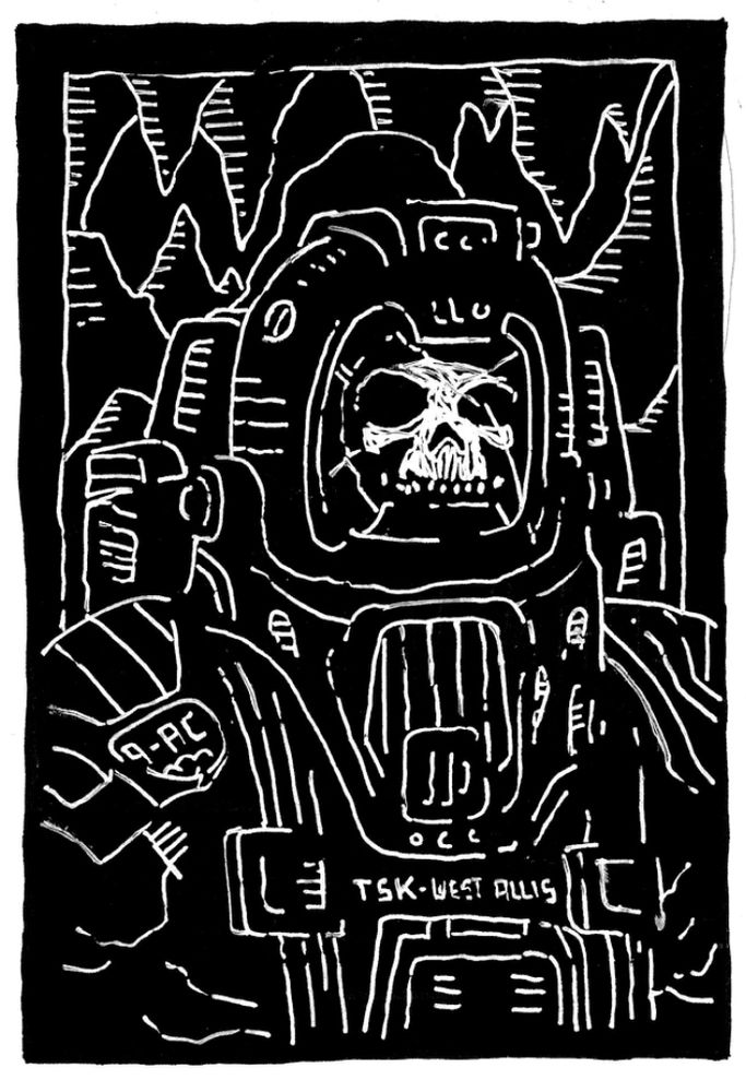 Skeleton in a space suit. Classic