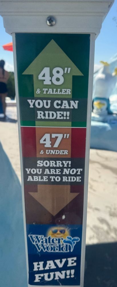 Sign at a water park 