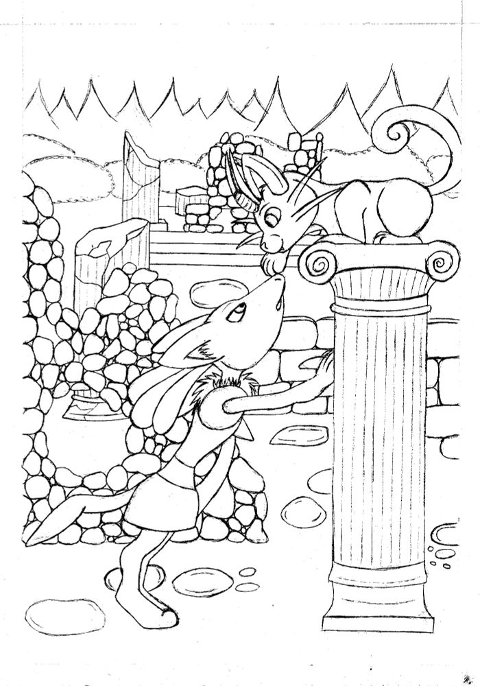 The sketch of the previous drawing.