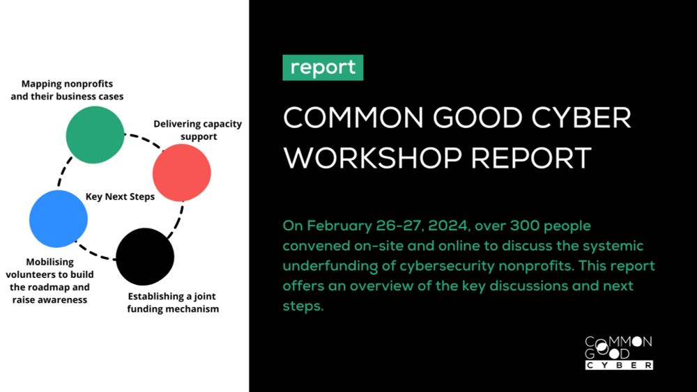 Launch of Common Good Cyber Workshop Report: Mitigating the Systemic Underfunding of Cybersecurity Nonprofits - Common Good Cyber