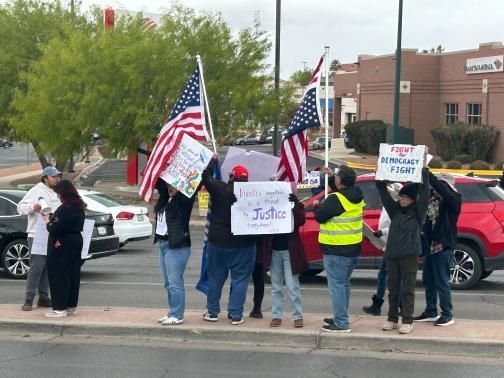 Us protesters blocking a trump supporter not letting him wave the trump flag at all yes we made him walk all the way back to his car and leave. WE WILL NOT COMPLY WE WILL KEEP FIGHTING AND YOU WILL HEAR US NOW!✊️