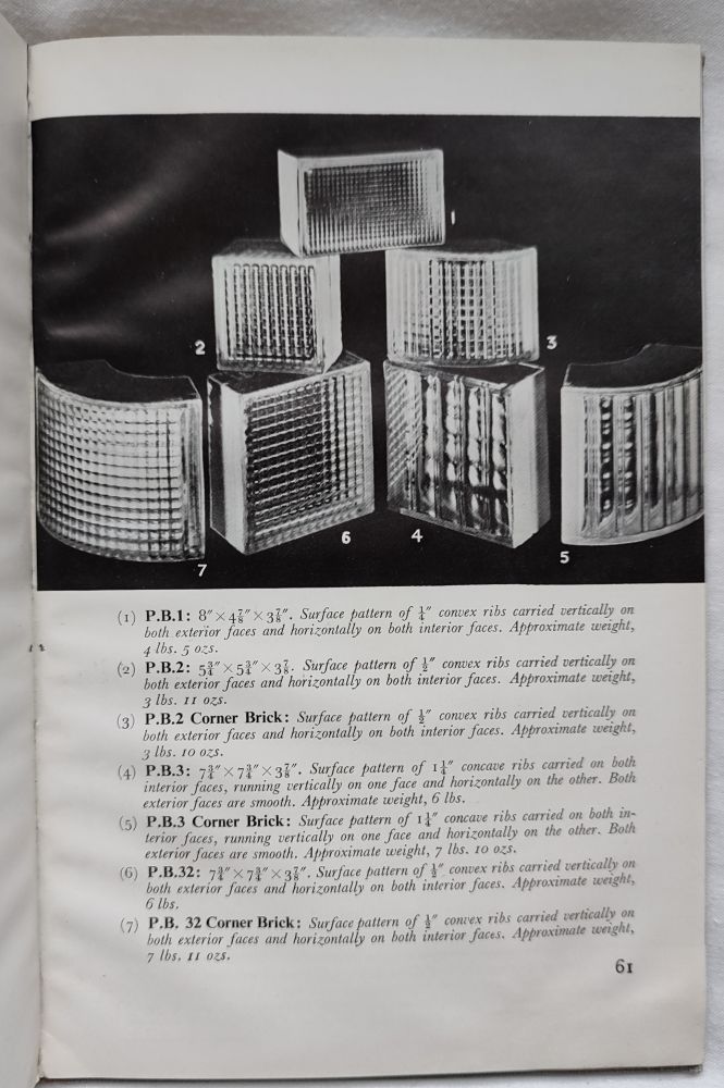 Strong black & white photograph of various fancy glass bricks