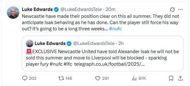 @ LukeEdwardsTele on twitter.