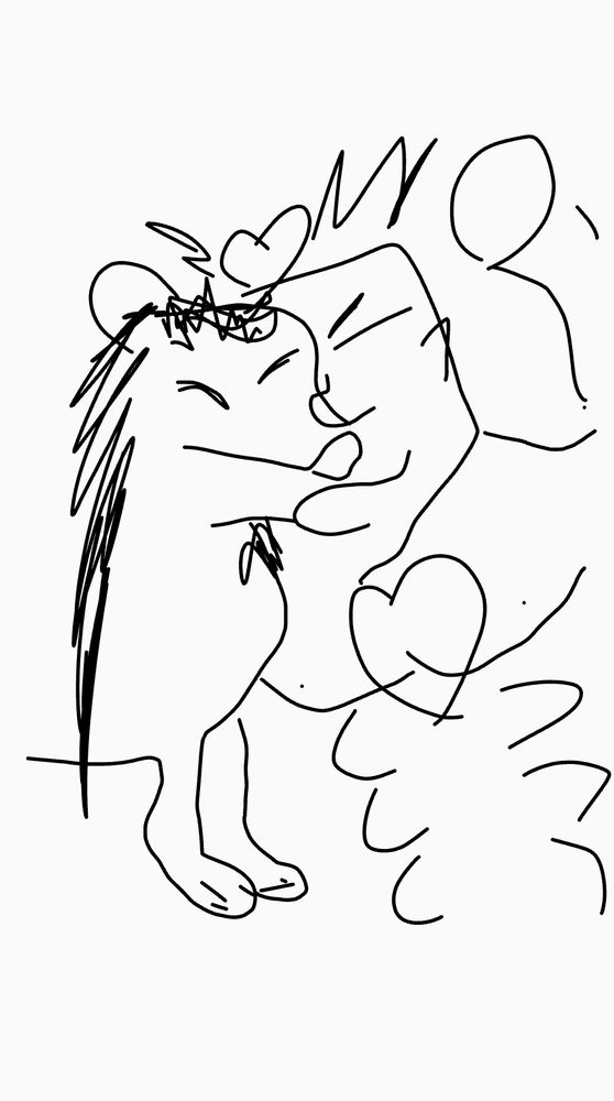 Truly incomprehensible. A collection of shapes that can loosely be considered a lion doing a big deep kiss to a gigantic muscular man, if you really tried hard enough to see it