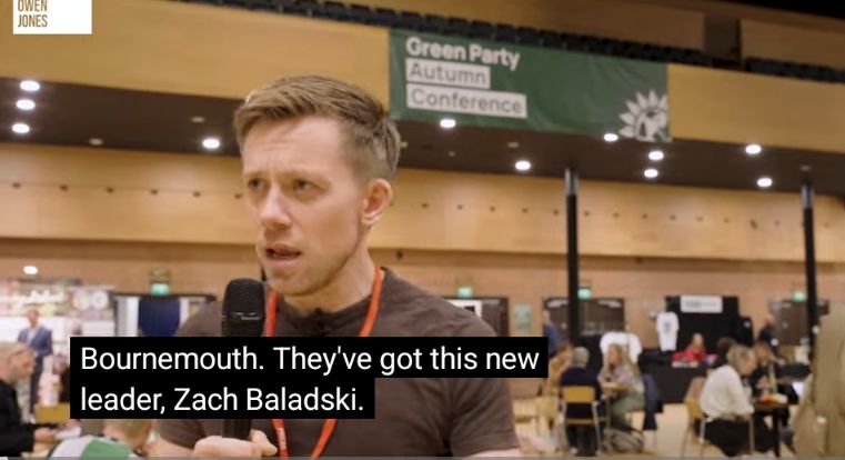 Owen Jones in Bournemouth 

Subtitles read BADLAD-SKI instead of Polanski