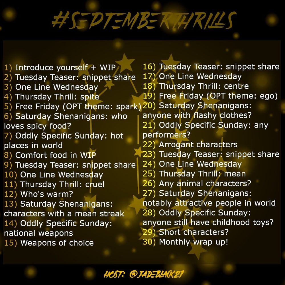Septemberthrills day 3 one line Wednesday 