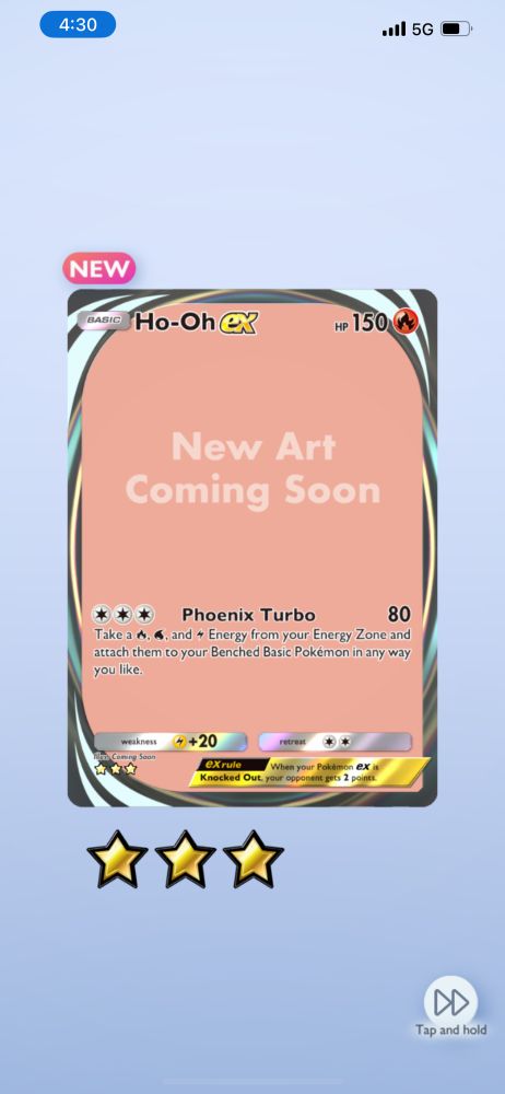 Got the immersive ho-oh in Pokémon TCGP but no art yet