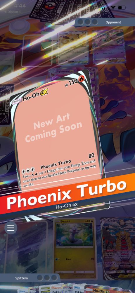 Immersive ho-oh attacking with Phoenix turbo but it looks terrible because it still doesn’t have new art