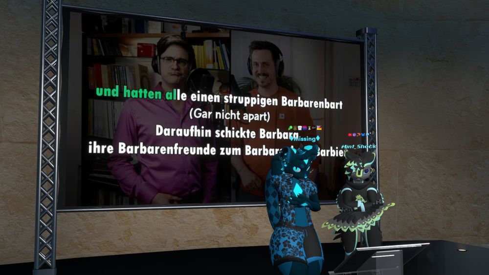 2 people sing german karaoke songs in a social VR environment