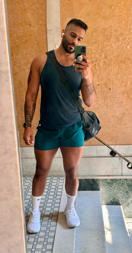 Gay man in workout clothes