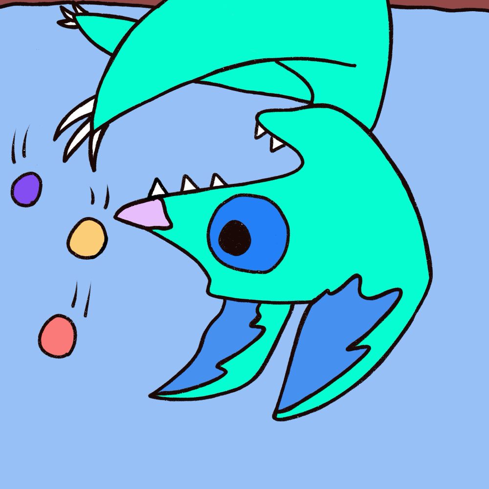 A fruit bat trying to juggle various fruits but he’s upside down so it’s a fail.