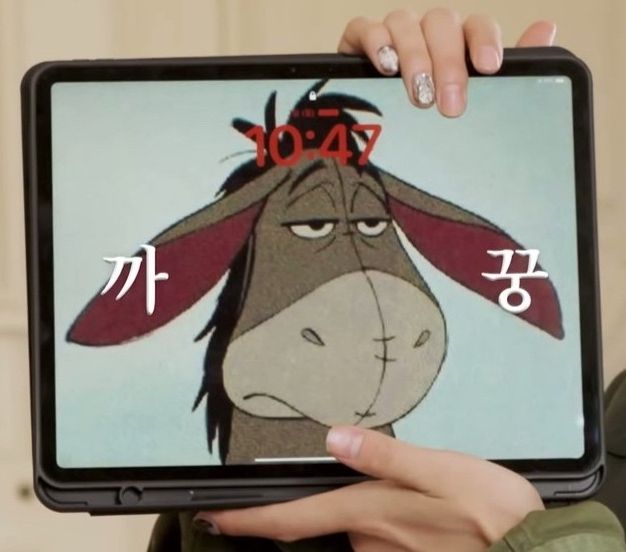 V' ipad Eeyore lock screen