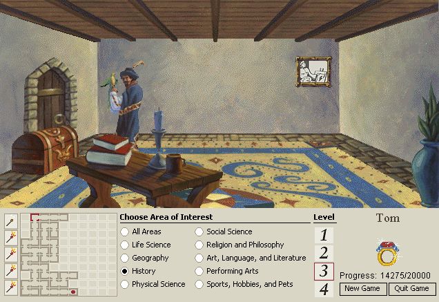 A screenshot from the classic PC game Encarta MindMaze