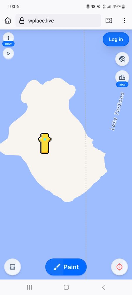 Pixel art of the Zohar from Xenosaga on an island in the middle of Lake Turkana.
