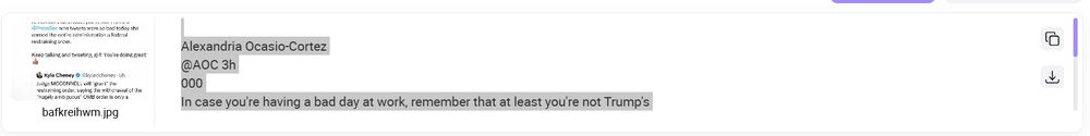 
Alexandria Ocasio-Cortez
@AOC 3h
000
In case you're having a bad day at work, remember that at least you're not Trump's
@PressSec who tweets were so bad today she earned the entire administration a federal restraining order.
Keep talking and tweeting, girl! You're doing great!
Kyle Cheney
@kyledcheney.5h
Judge MCCONNELL will *grant* the
restraining order, saying the withdrawal of the "hugely ambiguous" OMB order is only a distinction without a difference "based on
comments by the president's press secretar...