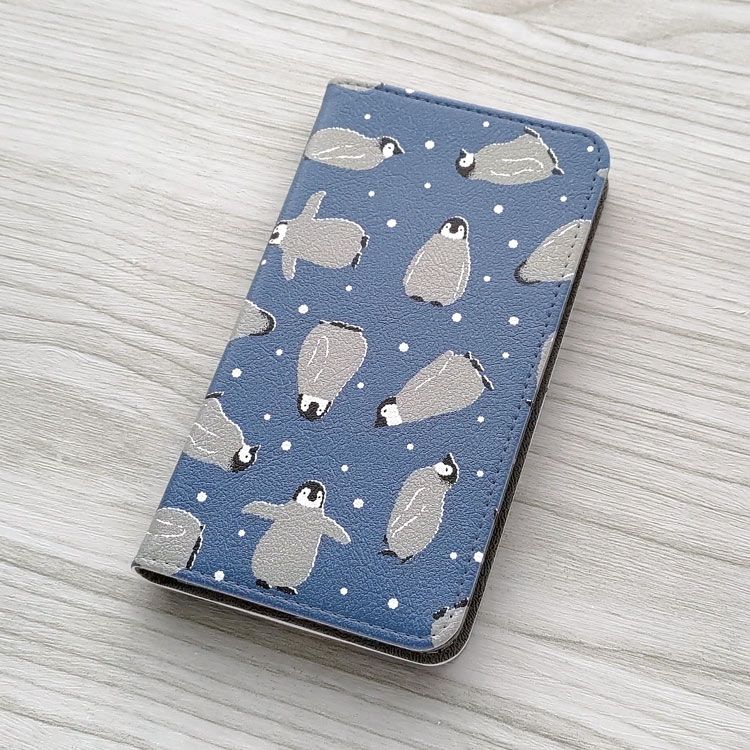 コウテイペンギン柄のスマホケース