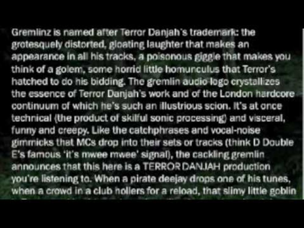Terror Danjah Gremlinz (The Instrumentals) Planet Mu 29/9/08 3LP/CD