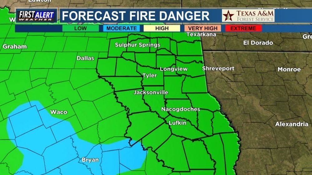 East Texas forecast fire danger 