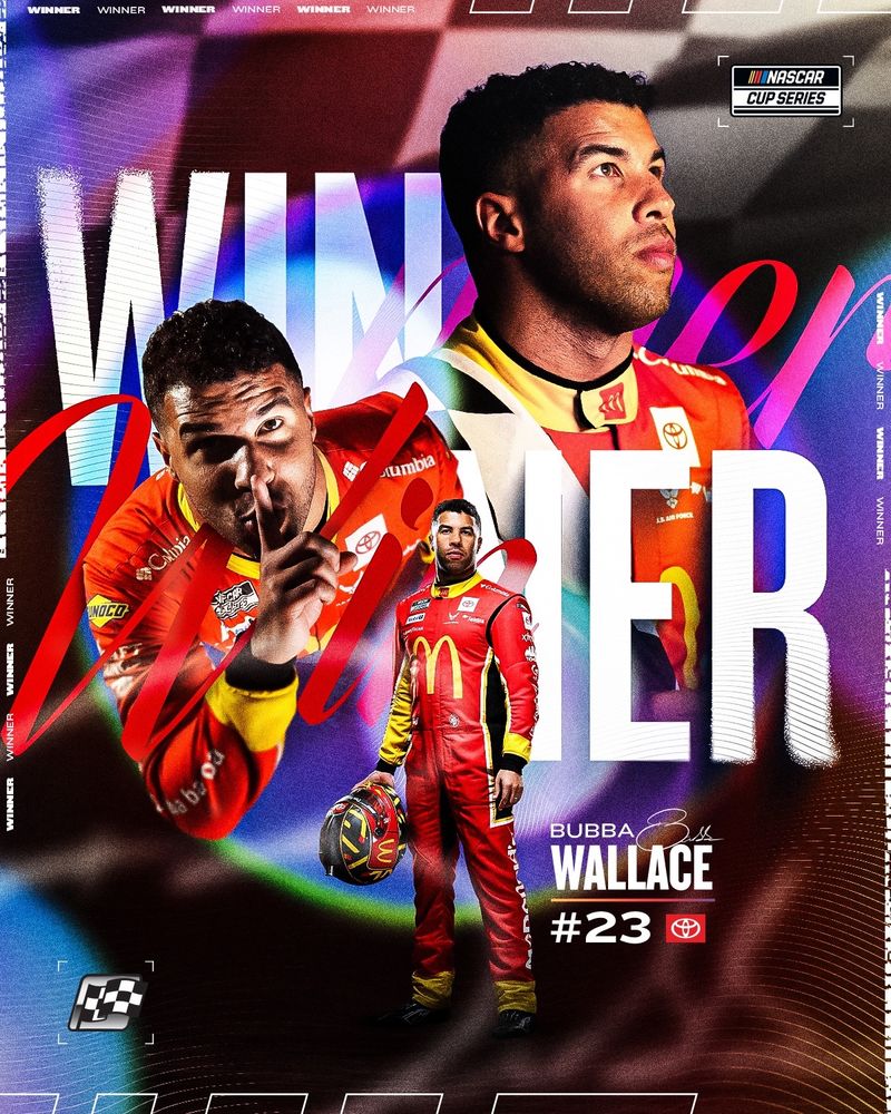 A poster of Bubba Wallace