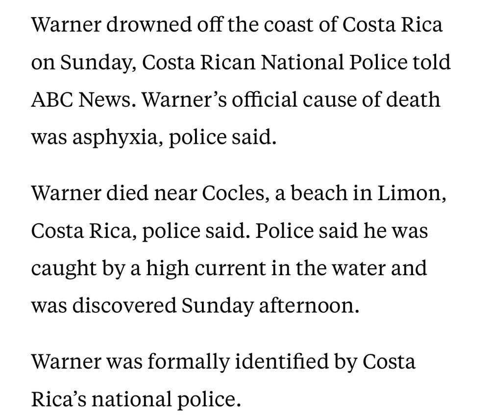
Malcolm-Jamal Warner drowned off the coast of Costa Rica, local officials told ABC News