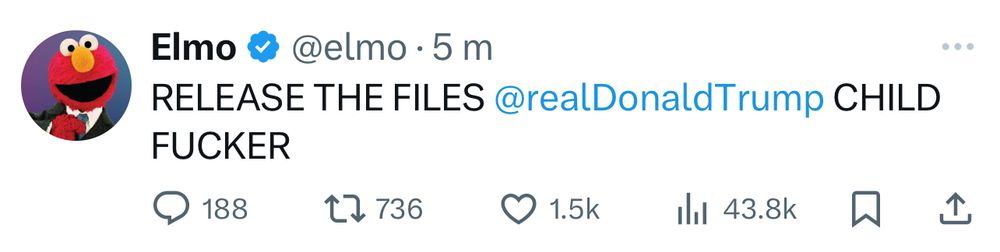 The official account for Elmo has been hacked 