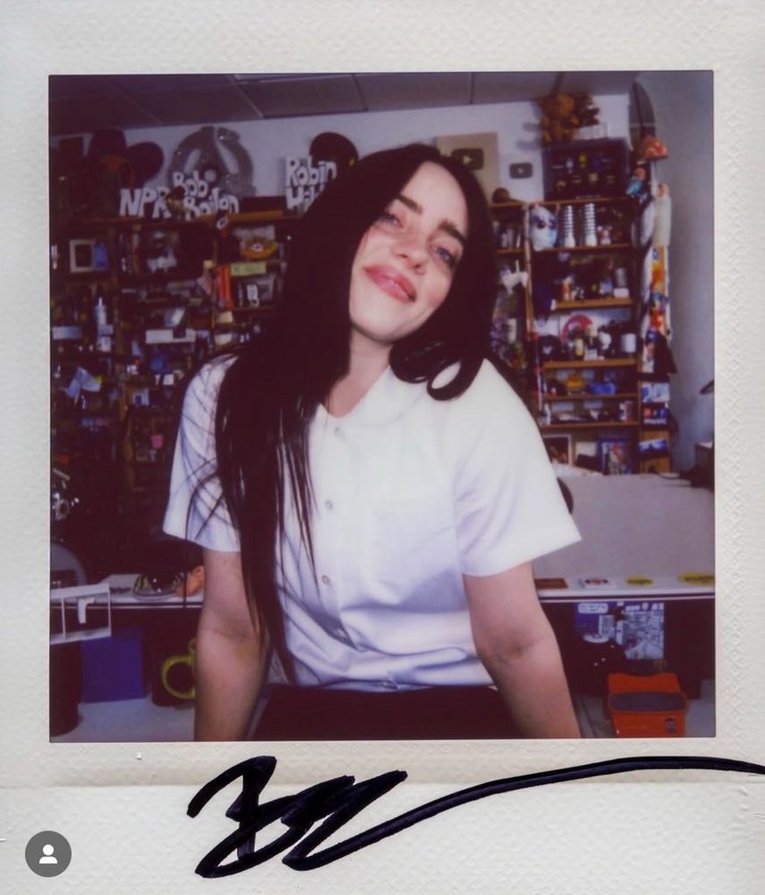 A photo of Billie Eilish at the NPR headquarters in DC. 