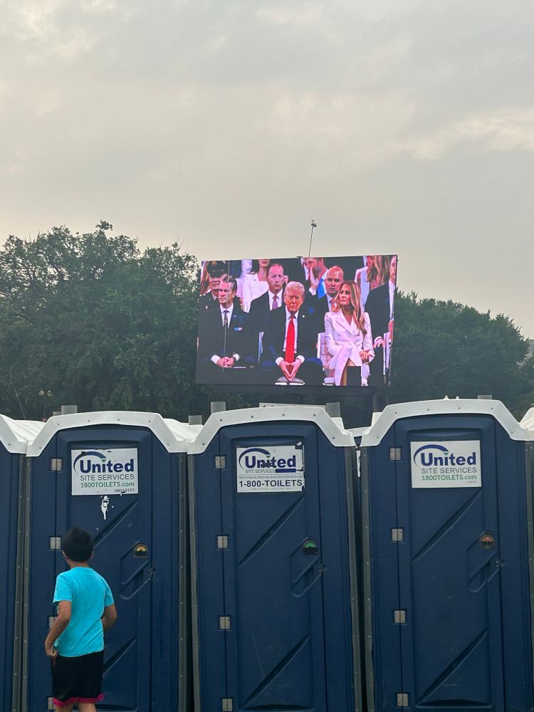 Trump on a screen 