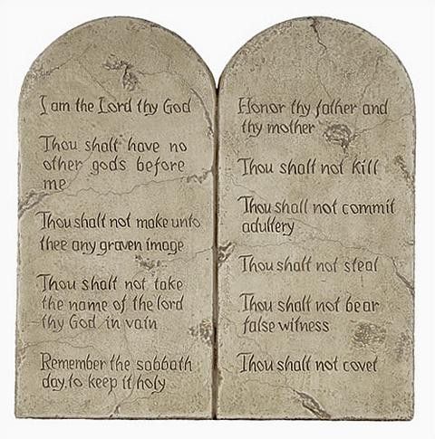 A photo of the Ten Commandments 