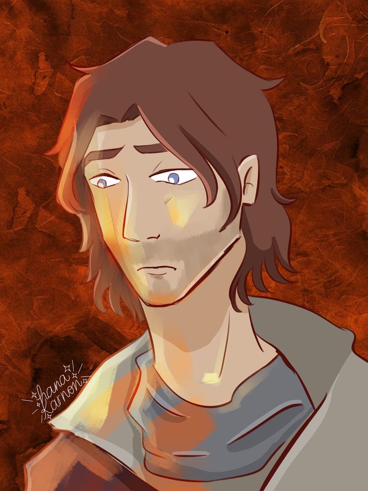 Digital art of Caleb, character from The Might Nein. 