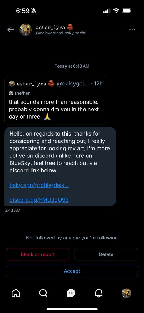 message from a scammer impersonating my own account, responding to a discussion about purchasing album art like the unscrupulous predator they are, and misunderstand who was buying vs selling