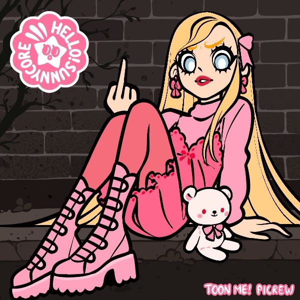 a picrew of me wearing pink.